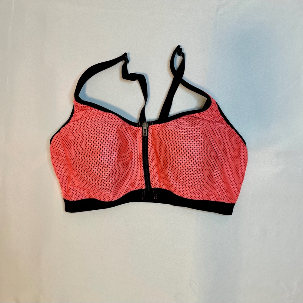VSX Sport front close coral pink sports bra size 36D